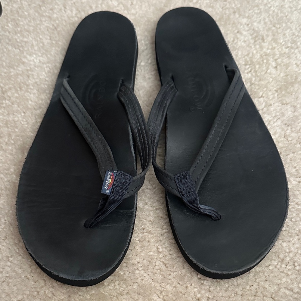 Navy rainbow women’s large  Flip Flop Sandals